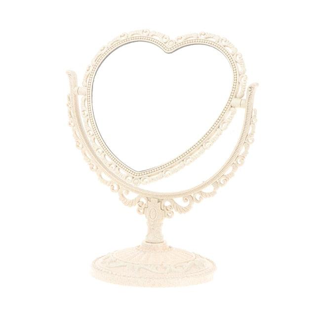 Vintage Style Heart Shaped Makeup Mirror - Nordique Boutique